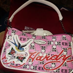 Ed Hardy Pink Skull Print Women's Bag